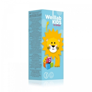 Спрей с витамином D3 WELLLAB KIDS VITAMIN D3, 23,8 мл